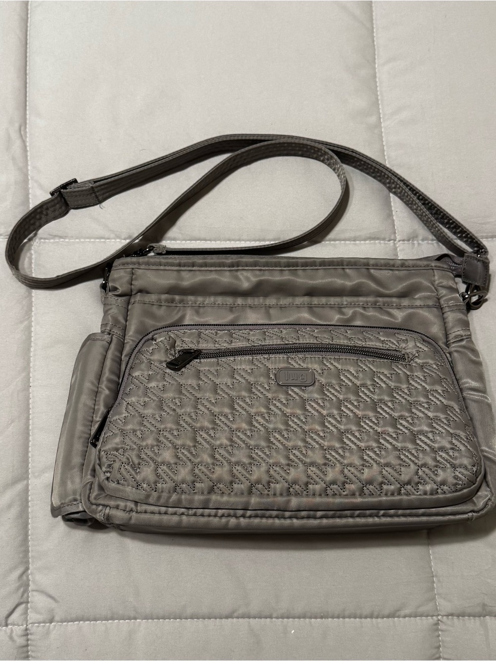 lug Shimmy Gray Crossbody Bag